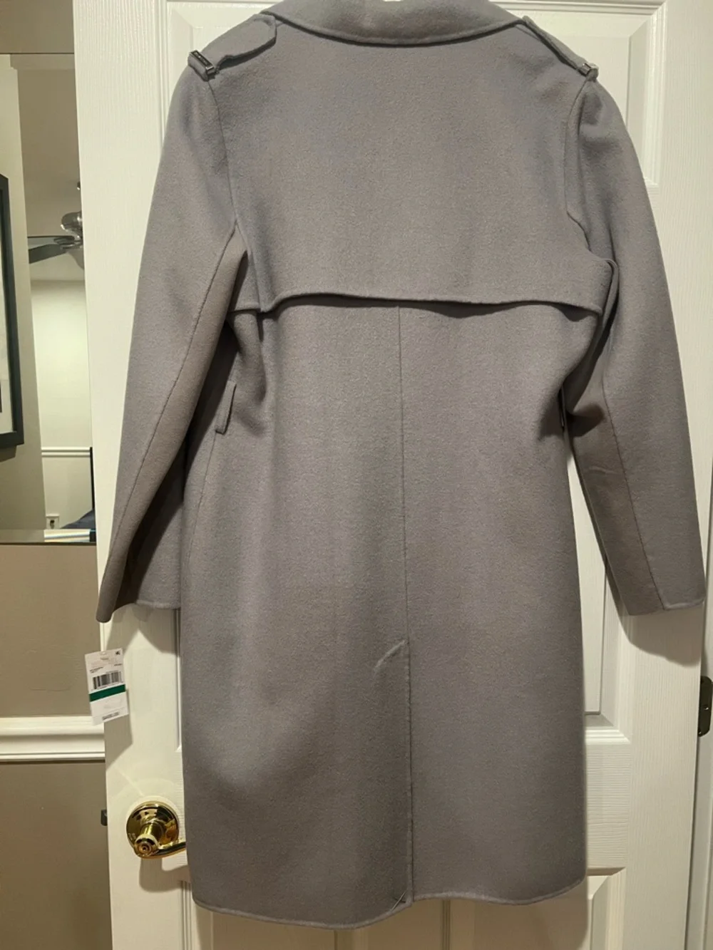 Michael Kors Wool Blend Coat NWT L Lavender Gray Long Trench Coat